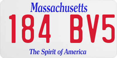 MA license plate 184BV5