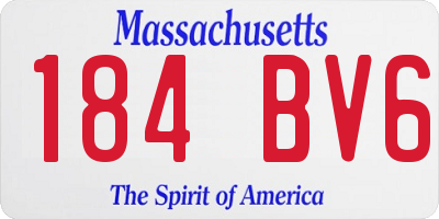 MA license plate 184BV6