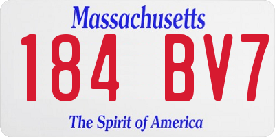 MA license plate 184BV7
