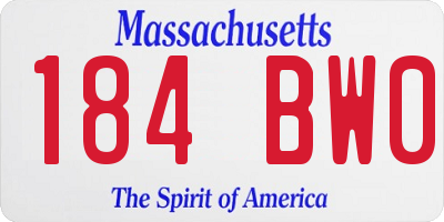 MA license plate 184BW0