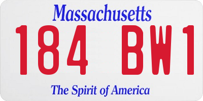 MA license plate 184BW1