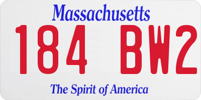 MA license plate 184BW2