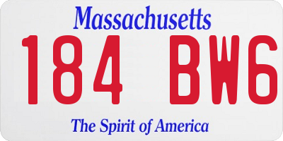 MA license plate 184BW6