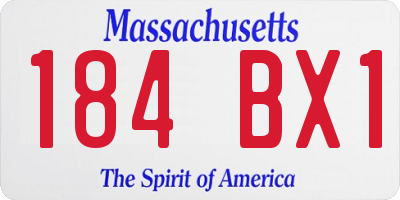 MA license plate 184BX1