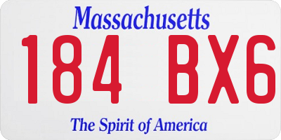 MA license plate 184BX6