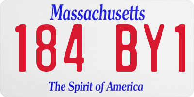 MA license plate 184BY1