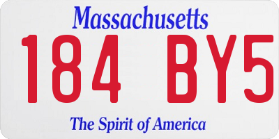 MA license plate 184BY5