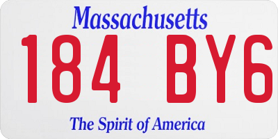MA license plate 184BY6