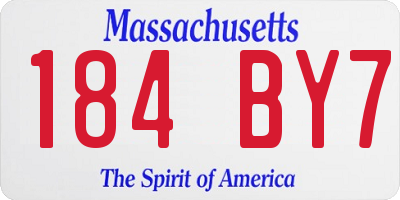 MA license plate 184BY7