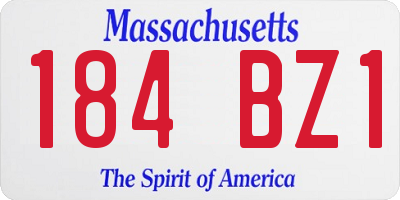 MA license plate 184BZ1