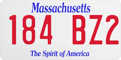 MA license plate 184BZ2