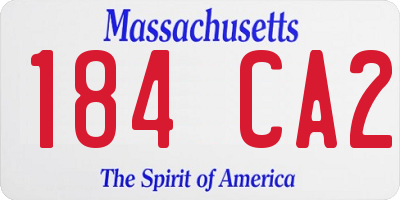 MA license plate 184CA2