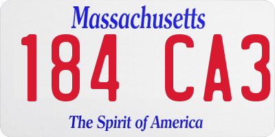 MA license plate 184CA3