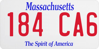 MA license plate 184CA6