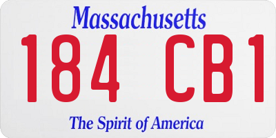 MA license plate 184CB1