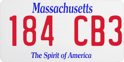 MA license plate 184CB3