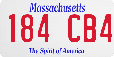 MA license plate 184CB4
