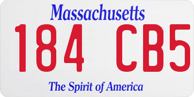 MA license plate 184CB5
