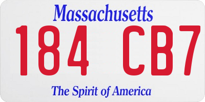 MA license plate 184CB7