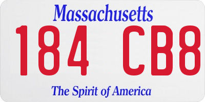 MA license plate 184CB8