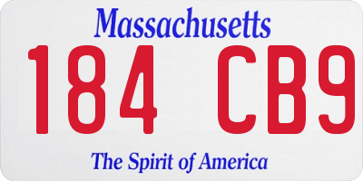 MA license plate 184CB9