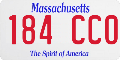 MA license plate 184CC0