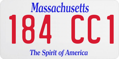MA license plate 184CC1