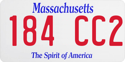 MA license plate 184CC2