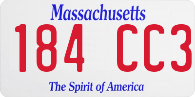 MA license plate 184CC3