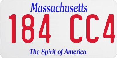 MA license plate 184CC4