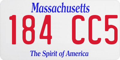 MA license plate 184CC5