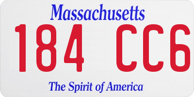 MA license plate 184CC6