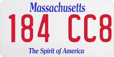 MA license plate 184CC8