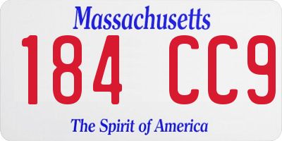 MA license plate 184CC9