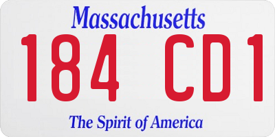 MA license plate 184CD1