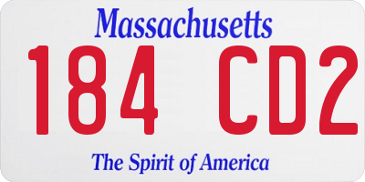 MA license plate 184CD2