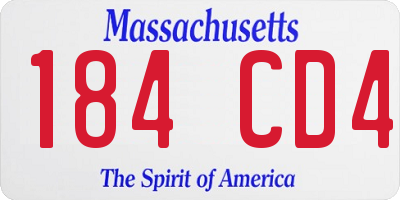 MA license plate 184CD4