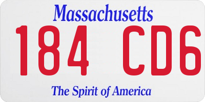 MA license plate 184CD6