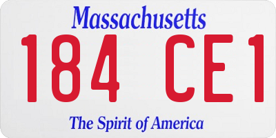 MA license plate 184CE1