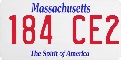 MA license plate 184CE2