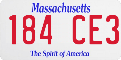 MA license plate 184CE3