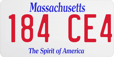MA license plate 184CE4