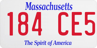 MA license plate 184CE5