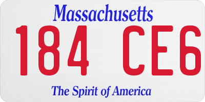 MA license plate 184CE6