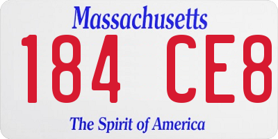 MA license plate 184CE8
