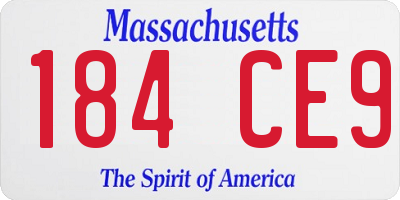 MA license plate 184CE9