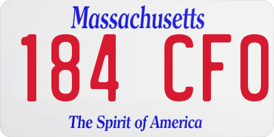 MA license plate 184CF0