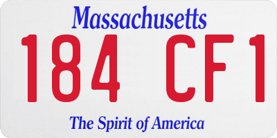 MA license plate 184CF1