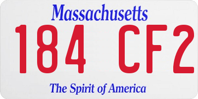 MA license plate 184CF2