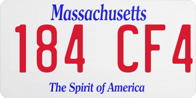 MA license plate 184CF4